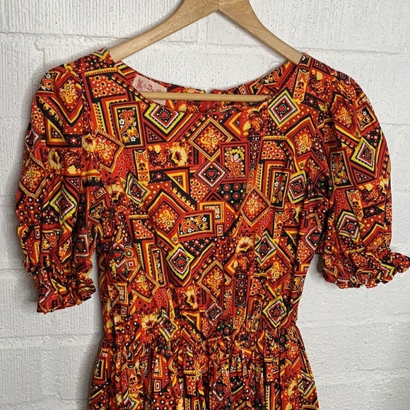 Vintage by Do-Sal Independence Co. Handmade Bright Colorful Dress sz S - Picture 5 of 10